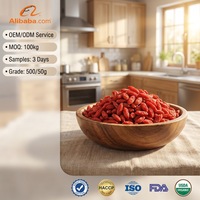 Bayas de Goji Orgánicas Secas de Primera Calidad, Origen Ningxia, Suministro Directo de Fábrica al por Mayor para Producción de Repostería