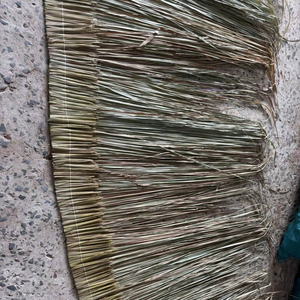 Vietnam Handwoven Rattan Thatched Cover Aluminum Poles Portable Outdoor Tiki Hut Shade Farmhouse Style Yellow/Natural Green - Product Image 1