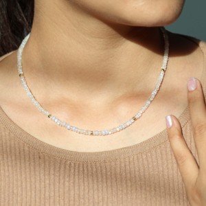 Plain Beads with Separator <b>Necklace</b> for Women Elegant Plain Beads Separator <b>Necklace</b> Handmade Plain Beads Chain <b>Necklace</b> Trendy - Product Image 2
