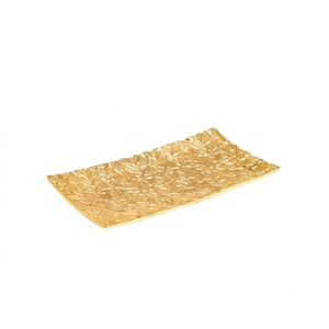 Plateau rectangulaire long et étroit en laiton fini, avec deux poignées, pour centre de table, service alimentaire, idéal pour hôtel - Product Image 6