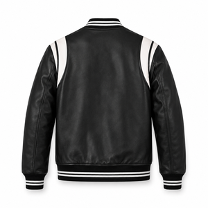 Chaqueta Varsity Personalizada de Alta Calidad para Hombre, Estilo Vintage, con Parches de Cuero PU, Chaqueta Bomber de Béisbol, Unisex, Ropa Urbana - Product Image 2