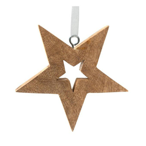 Figura de Estrella de Metal Plateado sobre Base de Madera, Centro de Mesa Rústico Navideño, Decoración Festiva para el Hogar - Product Image 6