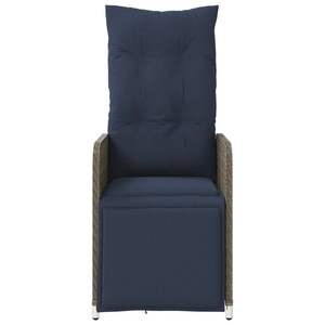 Juego de sillas reclinables de patio de ratán sintético gris de 2 piezas con mesa - Product Image 5