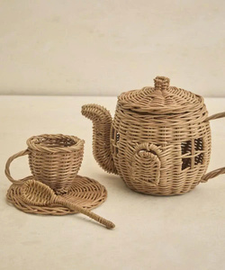 Elegante Juego de Té Tejido a Mano para Niños, Set de Juego de Cocina Decorativo, Kit de Juego de Imitación para Niños - Product Image 4