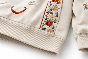 Sudadera con Capucha Extra Grande Estilo Vintage, Bordada con Letras Árabes y Diseño Floral, con Bolsillo Tipo Canguro, Unisex - Product Image 5