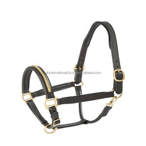 Halter de caballo de lujo de canal vacío de cuero de alta calidad para deportes al aire libre con corona anatómica y cadena de cristales de metal Halter elegante - Product Image 2