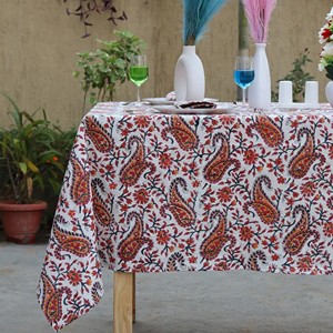 Elegant Handmade Floral Cotton Tablecloth Lace Border Luxury <b>Dining</b> <b>Table</b> <b>Cover</b> Premium Quality Modern Kitchen Event Decor Low - Product Image 2
