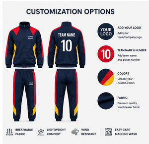 Custom <b>Retro</b> Vintage Football Team <b>Tracksuit</b> Windbreaker Sportswear Soccer Training Suit DDP Shipping To Spain - Product Image 3