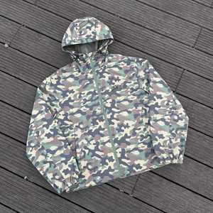 Custom Winter Hooded Heavyweight Polyester Reflective Transfer Sublimation Printing Logo <b>Camo</b> Reversible Breathable Windbreaker - Product Image 4