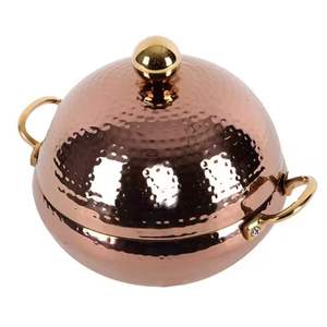 Cacerola de Lujo Dorada Real para Calentar Alimentos, Plato para Calentar Comida con Relieve Premium y Soporte Ornamentado para Catering de Buffet en Bodas Tradicionales - Product Image 5