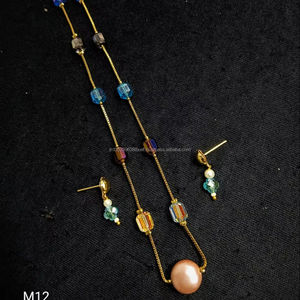 Classic American Diamond Bridal Jewelry Set Two-Piece <b>Necklace</b> <b>and</b> <b>Earrings</b> for Wedding Fashionable Classic Style - Product Image 1