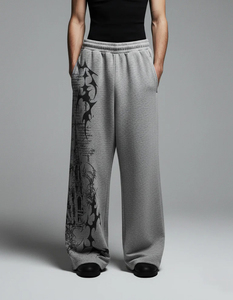 Pantalones Deportivos Personalizados, 100% Algodón, Ligeros, Transpirables, Ecológicos, con Logotipo Impreso, Cintura Elástica, Corte Acampanado - Product Image 2