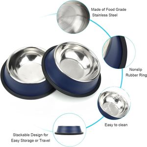 Logo personnalisé bol en acier inoxydable écologique pour animaux de compagnie arrondi antidérapant mangeoire pour chiens et eau vaisselle accessoires pour animaux de compagnie - Product Image 2