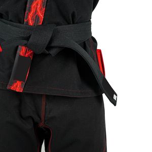 ชุดยิวยิตสู BJJ แบบสั่งทำพิเศษสำหรับผู้ชาย สีดำลายพิมพ์เปลวไฟสีแดง ผ้าฝ้าย 100% ทอแบบเพิร์ลวีฟ ชุดยิวยิตสูสำหรับผู้ใหญ่ ชุดยูนิฟอร์มศิลปะการต่อสู้ Bjj - Product Image 5