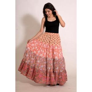 Cotton <b>Patchwork</b> Tiered Maxi <b>Skirt</b> Bohemian Handmade Long <b>Skirt</b> Hippie Festival Outfit - Product Image 3