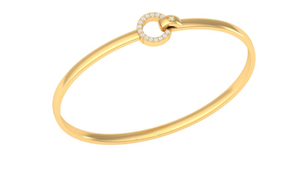 กำไลข้อมือแบบวงกลมประดับเพชรทรงกลมเจียระไนแบบบริลเลียนท์ ชุบทองคำแท้ 14k/18k สไตล์คลาสสิก สำหรับผู้หญิง ของขวัญเครื่องประดับแฟชั่น ขายส่ง - Product Image 5