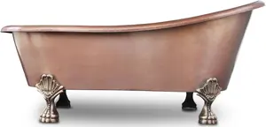Bañera de Cobre de Lujo de Nuevo Diseño, Estilo Esquina Redonda, Ahorra Espacio, Tamaño Pequeño Pero Profunda, Gran Capacidad, Bañera con Patas - Product Image 4