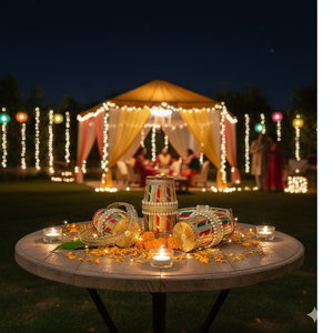 Decoración de boda con dholkis colgantes para la noche de Henna india y pakistaní, ceremonia de Mehendi, Haldi y Nikkah, colores personalizables - Product Image 3