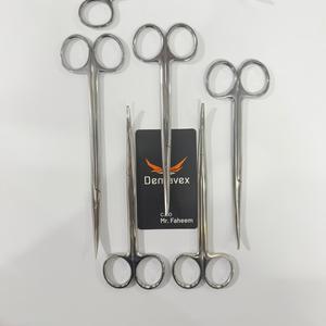 Tijeras de gasa para vendajes de acero inoxidable de 14 cm, pinzas hemostáticas rectas/curvas, consumibles KEWO de Dentavex - Product Image 1