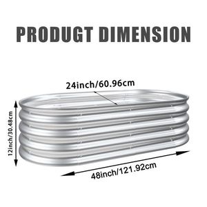 Jardinera Elevada Galvanizada de Alta Resistencia de 4x2x1 pies, Kit para Cultivo de Vegetales, Flores y Hierbas en Exteriores, Macetas y Jardineras - Product Image 3