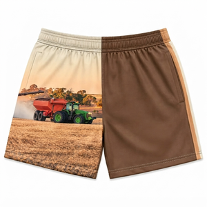 Shorts de sport pour hommes à séchage rapide, imprimés motif coucher de soleil serpent, taille élastique, poches, coupe classique, pour l'été - Product Image 6