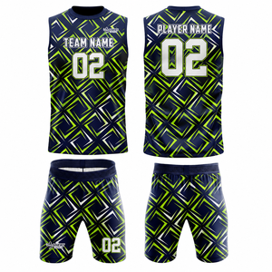 Conjunto de Uniforme de Flag Football Personalizado con Diseño Geométrico en Verde Neón y Estampado de Equipo Personalizado - Product Image 1