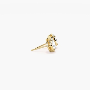 Oval Lab Grown Diamond Stud <b>Earrings</b> 0.20CT 14K Gold Rhodium Plated Luxury Women's Engagement Wedding Jewelry - Product Image 1