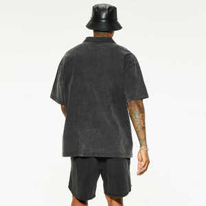 Unisex Blank Washed Waffle Knit Summer <b>Short</b> Set Men Two Pieces <b>Short</b> Sleeve T-Shirt <b>Shorts</b> Sets Two Pieces - Product Image 4