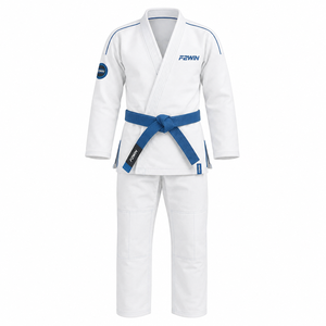 Uniforme de Judo F2WIN Blanco con Cinturón Azul, Algodón Resistente, Unisex para Adultos, Ropa de Artes Marciales de Secado Rápido, Impresión Digital, Transpirable, Personalizable - Product Image 5