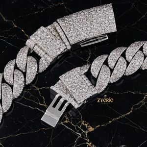 Luxury Iced Out Cuban Link Chain <b>Necklace</b> for Men and Women Real Diamond Look Hip Hop Jewelry White Gold Plated <b>Statement</b> Chain - Product Image 2