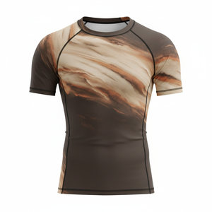 โรงงานผลิตเสื้อรัดกล้ามแบบขายส่ง รับผลิตเสื้อแบบ OEM แบรนด์ส่วนตัว เสื้อซับลิเมชั่นแบบรัดรูป สำหรับกีฬา MMA BJJ ฝึกซ้อม ชุดกีฬาผู้ชาย - Product Image 6