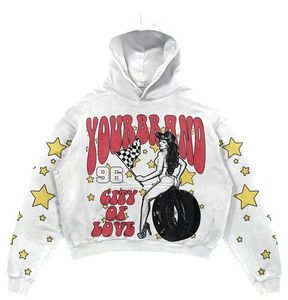 Custom Logo High Quality Streetwear Hoodie Tracksuit Screen Printing Sweatsuit Vintage Hoodies and Shorts <b>Set</b> for Men - Product Image 3