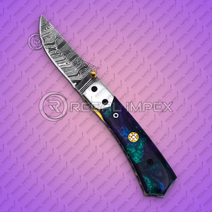 Handmade Carbon Steel Folding Knife Wooden Handle EDC <b>Tool</b> 7.5" Pocket <b>Camping</b> Carving Gift for Father Regal Impex OEM - Product Image 4