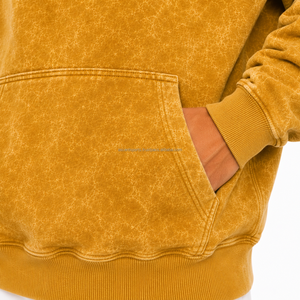 Factory Direct Men Oversized Crop Hoodie 100% Cotton Fleece Heavyweight Unisex Vintage Casual Pullover Acid Wash Hoodie - Product Image 4