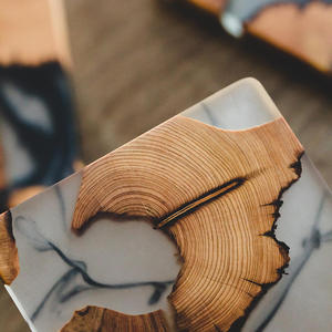 Handcrafted Wood Resin <b>Coasters</b> Epoxy Resin <b>Coasters</b> Stylish <b>Drink</b> Cup Mat Kung Fu Tea Cup <b>Coasters</b> Kitchen Gadgets Home Decor - Product Image 2