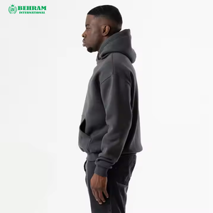 Sudadera con capucha de alta calidad, 400 g/m², 100 % algodón, sin cordones, con hombros caídos, estilo holgado, ecológica. - Product Image 5