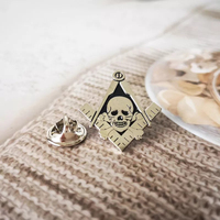 Épingles de revers et badges maçonniques exquis personnalisables, motif squelette maçonnique imprimé, légers, couleurs et logo personnalisables