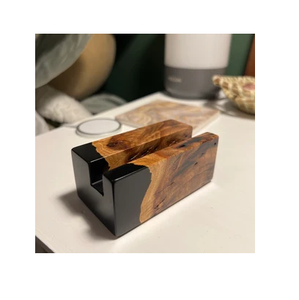Porta Tarjetas de Visita de Resina Epoxi y Madera, Porta Tarjetas de Lujo de Madera y Resina, Accesorio para el Hogar de Calidad Increíble - Product Image 1