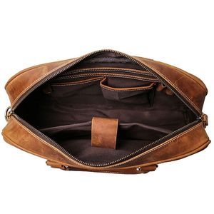 Bjorn Vintage <b>Leather</b> Laptop <b>Briefcase</b> Elegant Retro Style <b>Briefcase</b> with Comfortable Carrying Strap - Product Image 5