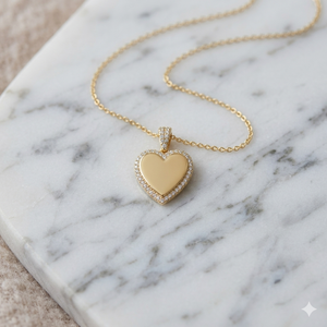 SHRAMAN DIAMOND Elegant Design Luxury Fashion Jewelry Small Outliuned Bezel Heart Photo 925 silver Lab Grown Diamond <b>Pendant</b> - Product Image 3