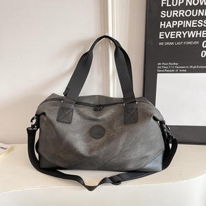 Bolsa de Viaje de Lona con Textura Lavada, Bolsa de Fin de Semana de Gran Capacidad, Equipaje de Hombro Desmontable - Product Image 6