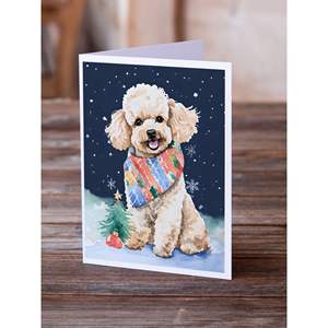 Lunatique A7 Taille 5x7 Cartes Vierge Paquet de 8 Cartes de Voeux de Noël avec Enveloppes avec Design Caniche - Product Image 2