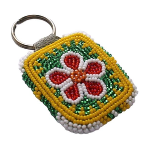 Handmade Lightweight Keychain Colorful Beaded Embroidery Woven Fashionable Accessory for Everyday Use Traditional Style - Product Image 1