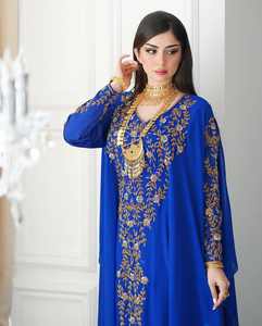 Ensemble 2 pièces de luxe AWAIS HOUSE pour femmes musulmanes, modeste, simple, en mousseline unie perlée, écologique, 100 % polyester, avec soutien-gorge intégré - Product Image 4