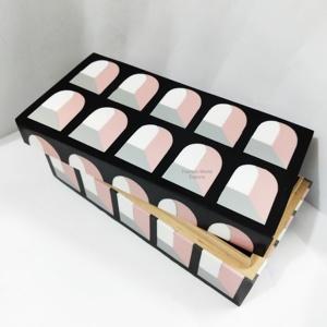 Modern Black and White Resin Decorative <b>Box</b> Handmade Geometric Inlay Keepsake Organizer for Coffee Table Vanity <b>Shelf</b> and Decor - Product Image 6