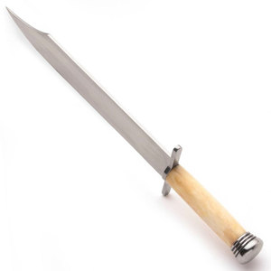 Couteau Bowie en acier inoxydable avec manche en bois confortable, équipement de survie pour le camping, la chasse et le bushcraft en plein air - Product Image 1
