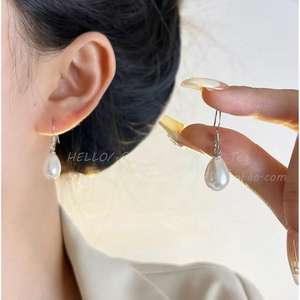 Boucles d'oreilles en argent S925 naturelles de 6 à 7 mm en forme de goutte d'eau Aurora sans défaut pour femmes, maman, petite amie - Idée cadeau parfaite - Product Image 3