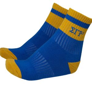 Sigma Gamma Rho Quarter <b>Socks</b> Blue Gold Greek Sorority Embroidered Letter Athletic Ankle <b>Socks</b> Comfortable Sports Casual Hosiery - Product Image 2