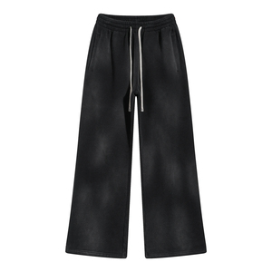 Pantalones Deportivos Personalizados de Estilo Urbano para Hombre, de Algodón, Lavado Ácido, Antiarrugas, con Cierre de Cordón, Conjunto Deportivo - Product Image 1