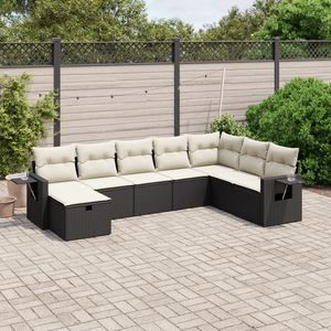 Conjunto de Sofás Grandes para Jardín en Poliratán Negro con Acero con Recubrimiento en Polvo, Producto de Primera Calidad - Product Image 1